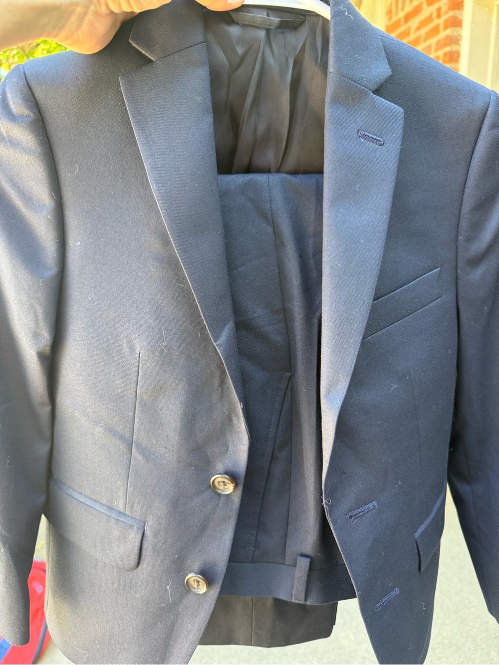 Boys Navy Blue Suit- Blazer and pants. Classic Two-Button. Worn once